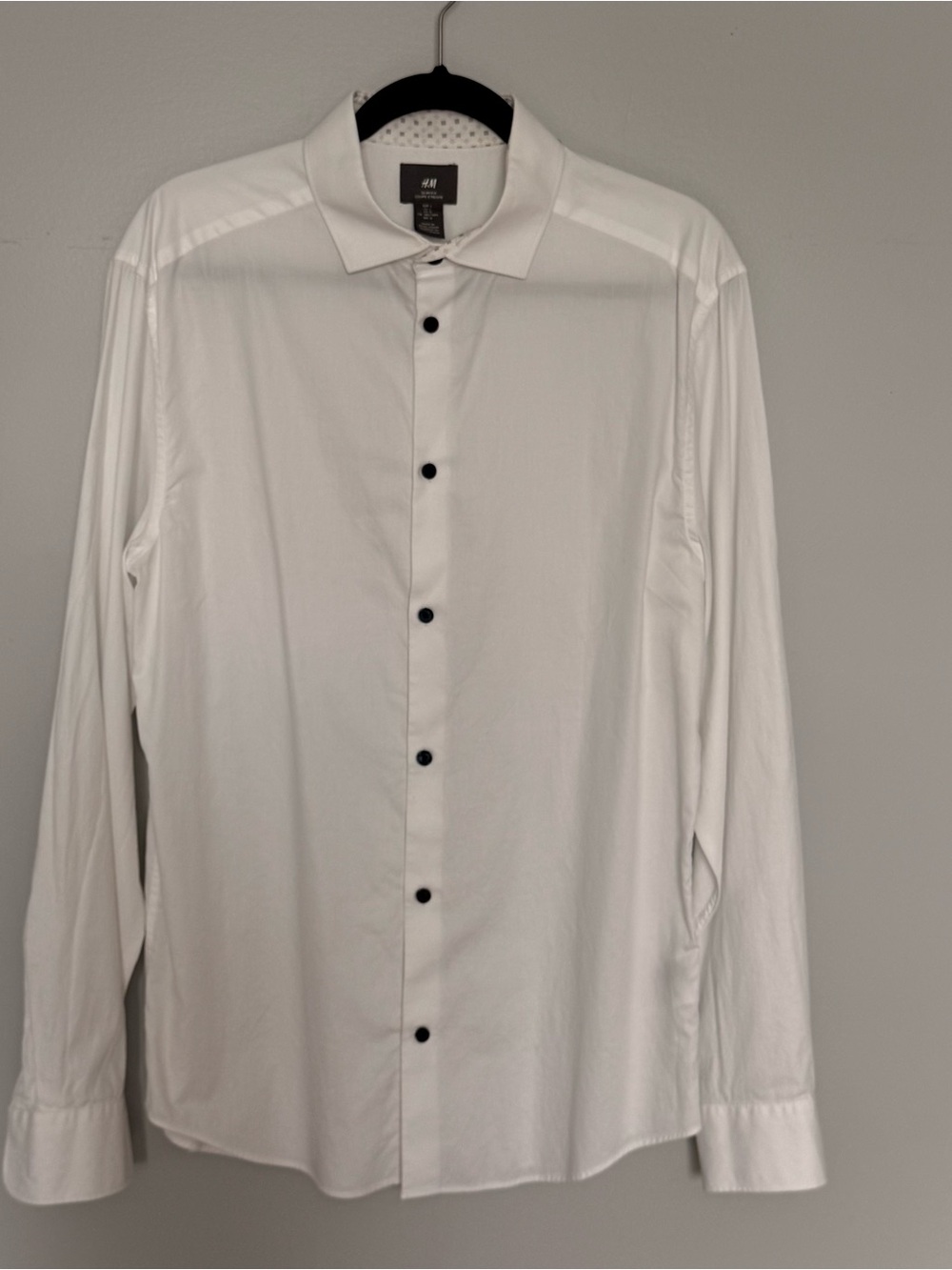 H&M Men’s Slim Fit Shirt Sz L White Long Sleeve Button Down